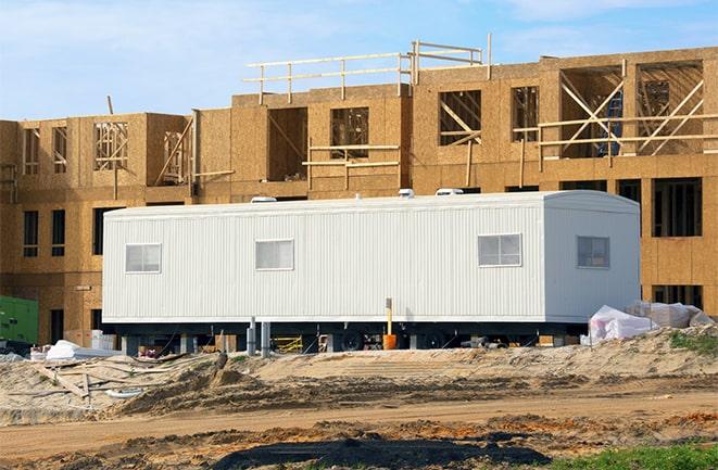 construction office trailers for rent at a building site in Banning CA